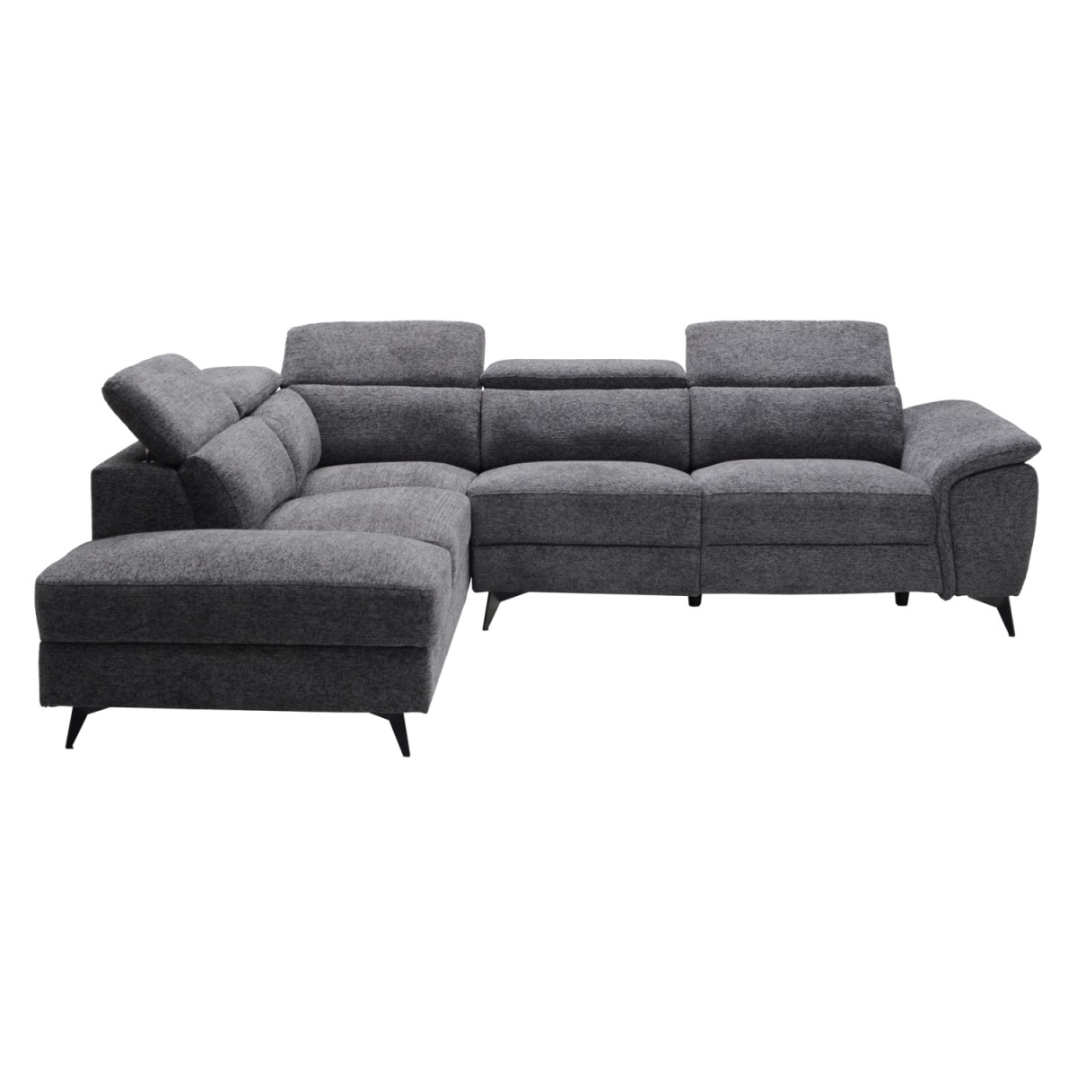 ΚΑΝΑΠΕΣ ΑΡΙΣΤΕΡΗ ΓΩΝΙΑ-ΑΝΑΚΛΙΣΗ & ΑΠΟΘ.ΧΩΡΟΣ-RESTRO HM3339.01L ΓΚΡΙ ΥΦΑΣΜΑ 284x224x76Υεκ