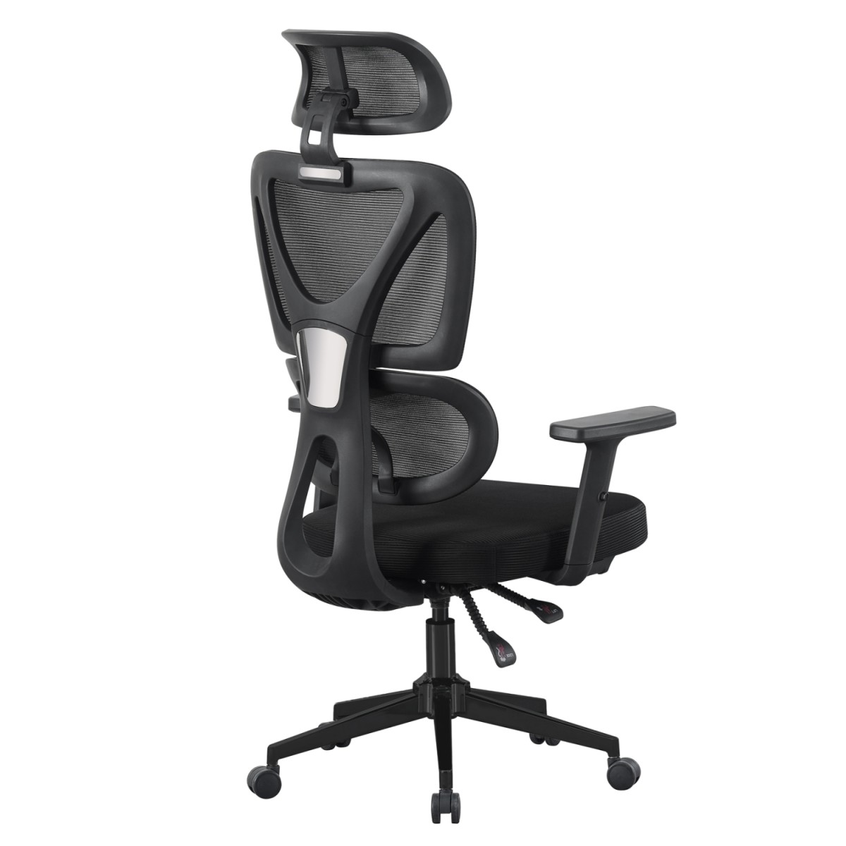 ΚΑΡΕΚΛΑ ΓΡΑΦΕΙΟΥ NOVAR HM1218.01 ΜΑΥΡO MESH--ΒΑΣΗ PP 51x49x121-129Υεκ