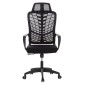 ΚΑΡΕΚΛΑ ΓΡΑΦΕΙΟΥ ELVAR HM1219.01 ΜΑΥΡO MESH--ΒΑΣΗ ΠΟΛΥΠΡΟΠΥΛΕΝΙΟΥ 63x56x125Υεκ
