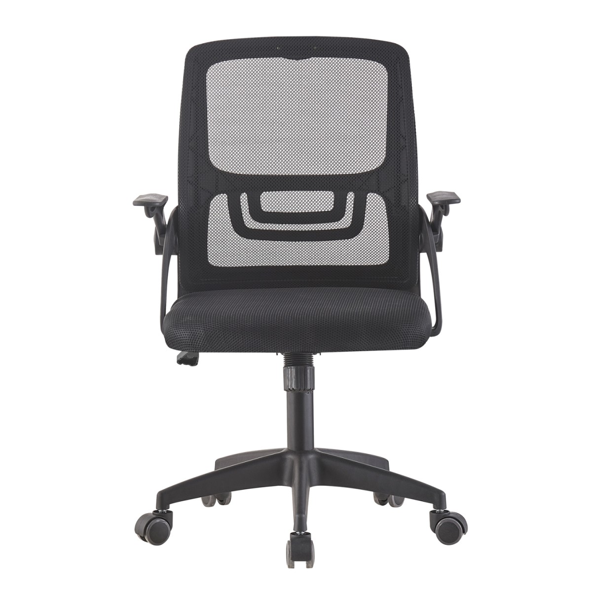 ΚΑΡΕΚΛΑ ΓΡΑΦΕΙΟΥ NETTIS HM1220.01 ΜΑΥΡO MESH-ΒΑΣΗ ΠΟΛΥΠΡΟΠΥΛΕΝΙΟΥ 47x47x109-119Υεκ