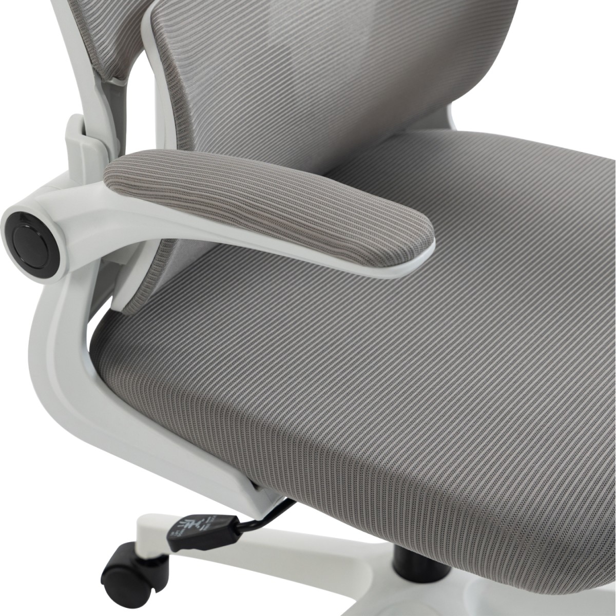 ΚΑΡΕΚΛΑ ΓΡΑΦΕΙΟΥ KESI HM1222.02 ΑΝΟΙΧΤΟ ΓΚΡΙ MESH--ΛΕΥΚΟ PP 52x50x122Υεκ.