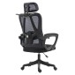 ΚΑΡΕΚΛΑ ΓΡΑΦΕΙΟΥ FRANTIC HM1224.01 ΜΑΥΡO MESH & ΠΟΛΥΠΡΟΠΥΛΕΝΙΟ 60x60x134Υεκ
