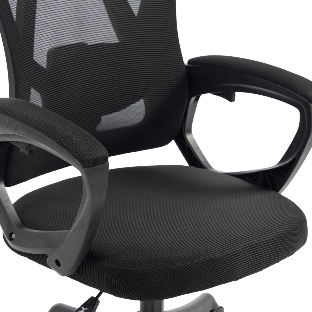 ΚΑΡΕΚΛΑ ΓΡΑΦΕΙΟΥ FRANTIC HM1224.01 ΜΑΥΡO MESH & ΠΟΛΥΠΡΟΠΥΛΕΝΙΟ 60x60x134Υεκ