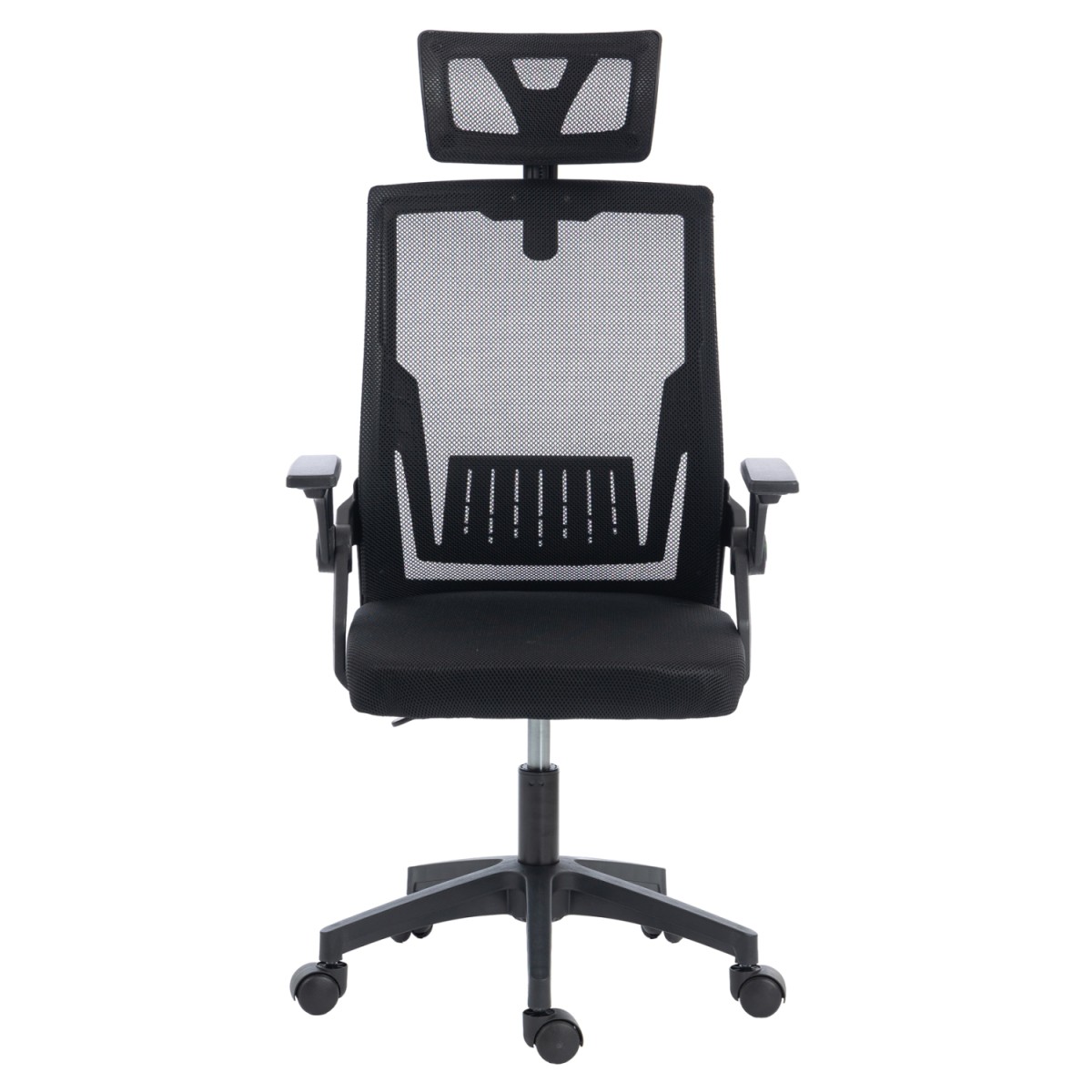 ΚΑΡΕΚΛΑ ΓΡΑΦΕΙΟΥ MATRON HM1226.01 ΜΑΥΡO PP & MESH ΥΦΑΣΜΑ 47x47x128Υεκ