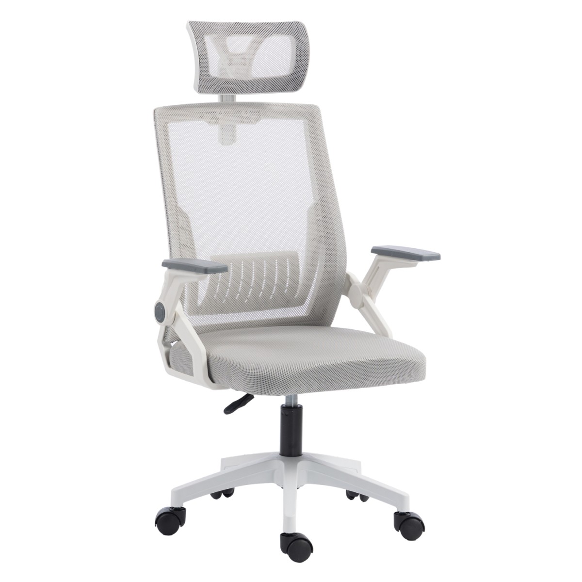 ΚΑΡΕΚΛΑ ΓΡΑΦΕΙΟΥ MATRON HM1226.02 ΛΕΥΚΟ PP--ΑΝΟΙΧΤΟ ΓΚΡΙ MESH 47x47x128Υεκ