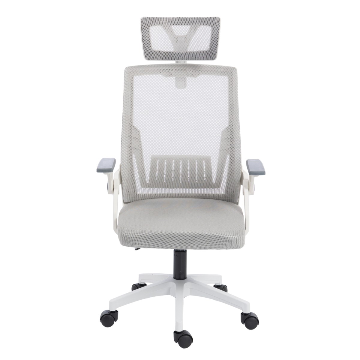 ΚΑΡΕΚΛΑ ΓΡΑΦΕΙΟΥ MATRON HM1226.02 ΛΕΥΚΟ PP--ΑΝΟΙΧΤΟ ΓΚΡΙ MESH 47x47x128Υεκ