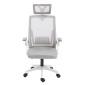 ΚΑΡΕΚΛΑ ΓΡΑΦΕΙΟΥ MATRON HM1226.02 ΛΕΥΚΟ PP--ΑΝΟΙΧΤΟ ΓΚΡΙ MESH 47x47x128Υεκ