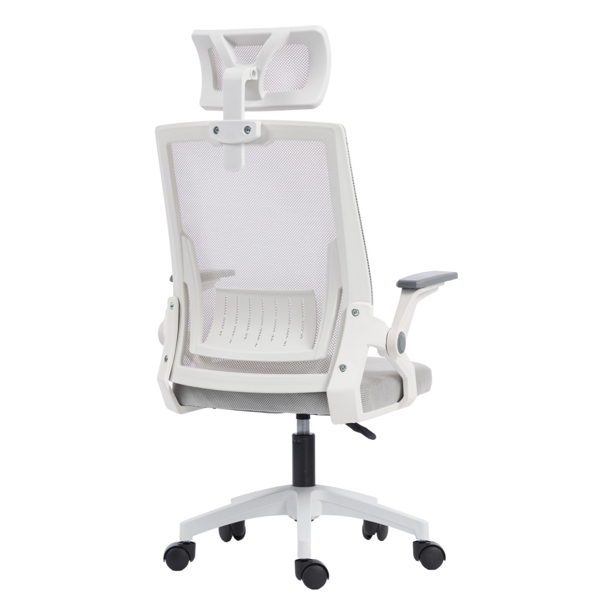 ΚΑΡΕΚΛΑ ΓΡΑΦΕΙΟΥ MATRON HM1226.02 ΛΕΥΚΟ PP--ΑΝΟΙΧΤΟ ΓΚΡΙ MESH 47x47x128Υεκ