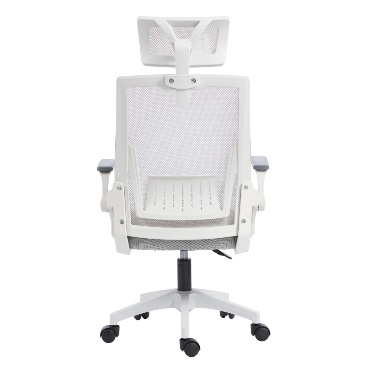 ΚΑΡΕΚΛΑ ΓΡΑΦΕΙΟΥ MATRON HM1226.02 ΛΕΥΚΟ PP--ΑΝΟΙΧΤΟ ΓΚΡΙ MESH 47x47x128Υεκ