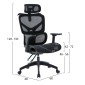 ΚΑΡΕΚΛΑ ΓΡΑΦΕΙΟΥ APEX HM1227.01 ΜΑΥΡO MESH & PP 68x68x120-130Υεκ