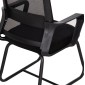 ΚΑΡΕΚΛΑ ΕΠΙΣΚΕΠΤΗ CASTER HM1228.01 PP--MESH--ΜΕΤΑΛΛΟ ΜΑΥΡΟ 46x52x94Υεκ