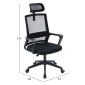 ΚΑΡΕΚΛΑ ΓΡΑΦΕΙΟΥ VELOCITY HM1229.01 ΜΑΥΡO MESH & PP 61x62x123Υεκ