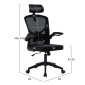 ΚΑΡΕΚΛΑ ΓΡΑΦΕΙΟΥ FLOATER HM1230.01 ΜΑΥΡO MESH & PP 62x62x106-116Υεκ