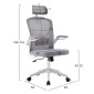 ΚΑΡΕΚΛΑ ΓΡΑΦΕΙΟΥ FLOATER HM1230.02 ΛΕΥΚΟ PP--ΑΝΟΙΧΤΟ ΓΚΡΙ MESH 62x62x106-116Υεκ