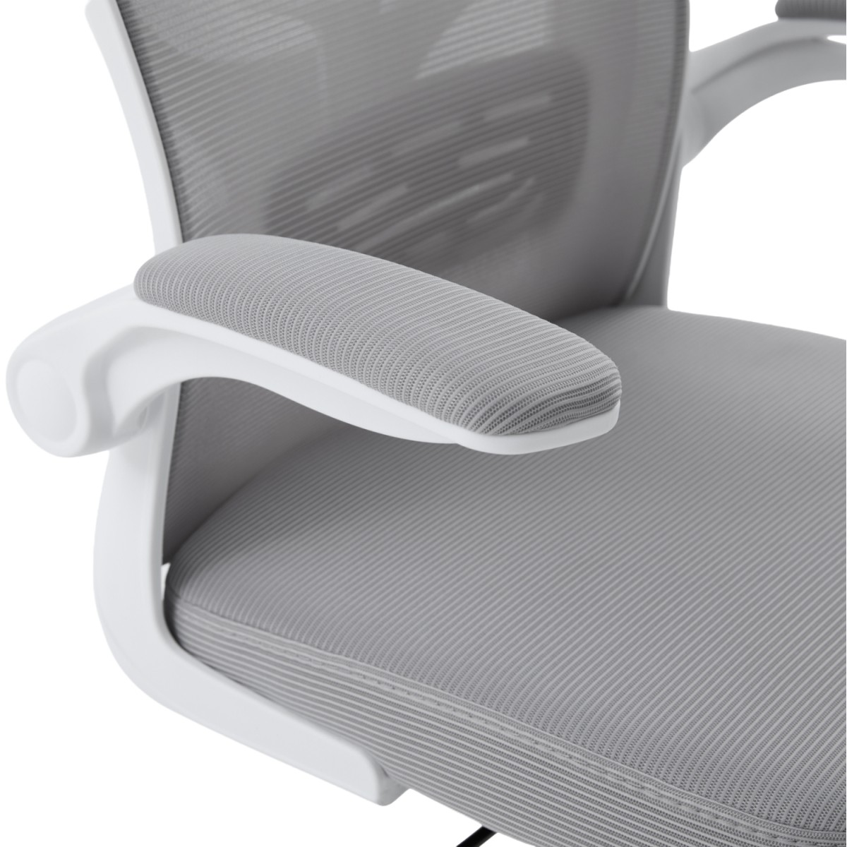 ΚΑΡΕΚΛΑ ΓΡΑΦΕΙΟΥ FLOATER HM1230.02 ΛΕΥΚΟ PP--ΑΝΟΙΧΤΟ ΓΚΡΙ MESH 62x62x106-116Υεκ