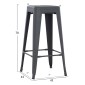 ΣΚΑΜΠΟ ΜΠΑΡ ΜΕΤΑΛΛΙΚΟ MELITA-PRO HM8642.50 ΣΕ ΓΚΡΙ 43x43x78Υεκ.
