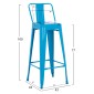 ΣΚΑΜΠΟ BAR-PRO ME ΠΛΑΤΗ ΜΕΤΑΛΛΙΚΟ MELITA HM8643.48 ΜΠΛΕ 42x42x100Υεκ.
