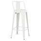 ΣΚΑΜΠΟ BAR ME ΠΛΑΤΗ ΜΕΤΑΛΛΙΚΟ MELITA-PRO HM8643.41 ΛΕΥΚΟ ΜΑΤ 42x42x100Υεκ.