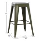 ΣΚΑΜΠΟ ΜΕΣΑΙΟΥ ΥΨΟΥΣ ΜΕΤΑΛΛΙΚΟ MELITA-PRO HM8573.43 DARK OLIVE GREEN 43x43x67Υεκ.