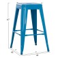ΣΚΑΜΠΟ ΜΕΣΑΙΟΥ ΥΨΟΥΣ ΜΕΤΑΛΛΙΚΟ MELITA-PRO HM8573.48 ΜΠΛΕ 43x43x67Υεκ.