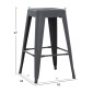 ΣΚΑΜΠΟ ΜΕΣΑΙΟΥ ΥΨΟΥΣ ΜΕΤΑΛΛΙΚΟ MELITA-PRO HM8573.50 ΓΚΡΙ 43x43x67Υεκ.