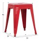 ΣΚΑΜΠΟ ΜΕΤΑΛΛΙΚΟ MELITA HM0096.44 ΣΕ ΚΟΚΚΙΝΟ ΧΡΩΜΑ 37x37x45Υεκ.