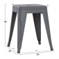ΣΚΑΜΠΟ ΜΕΤΑΛΛΙΚΟ MELITA HM0096.50 ΣΕ ΓΚΡΙ ΜΑΤ ΧΡΩΜΑ 37x37x45Υεκ.