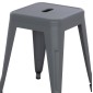ΣΚΑΜΠΟ ΜΕΤΑΛΛΙΚΟ MELITA HM0096.50 ΣΕ ΓΚΡΙ ΜΑΤ ΧΡΩΜΑ 37x37x45Υεκ.