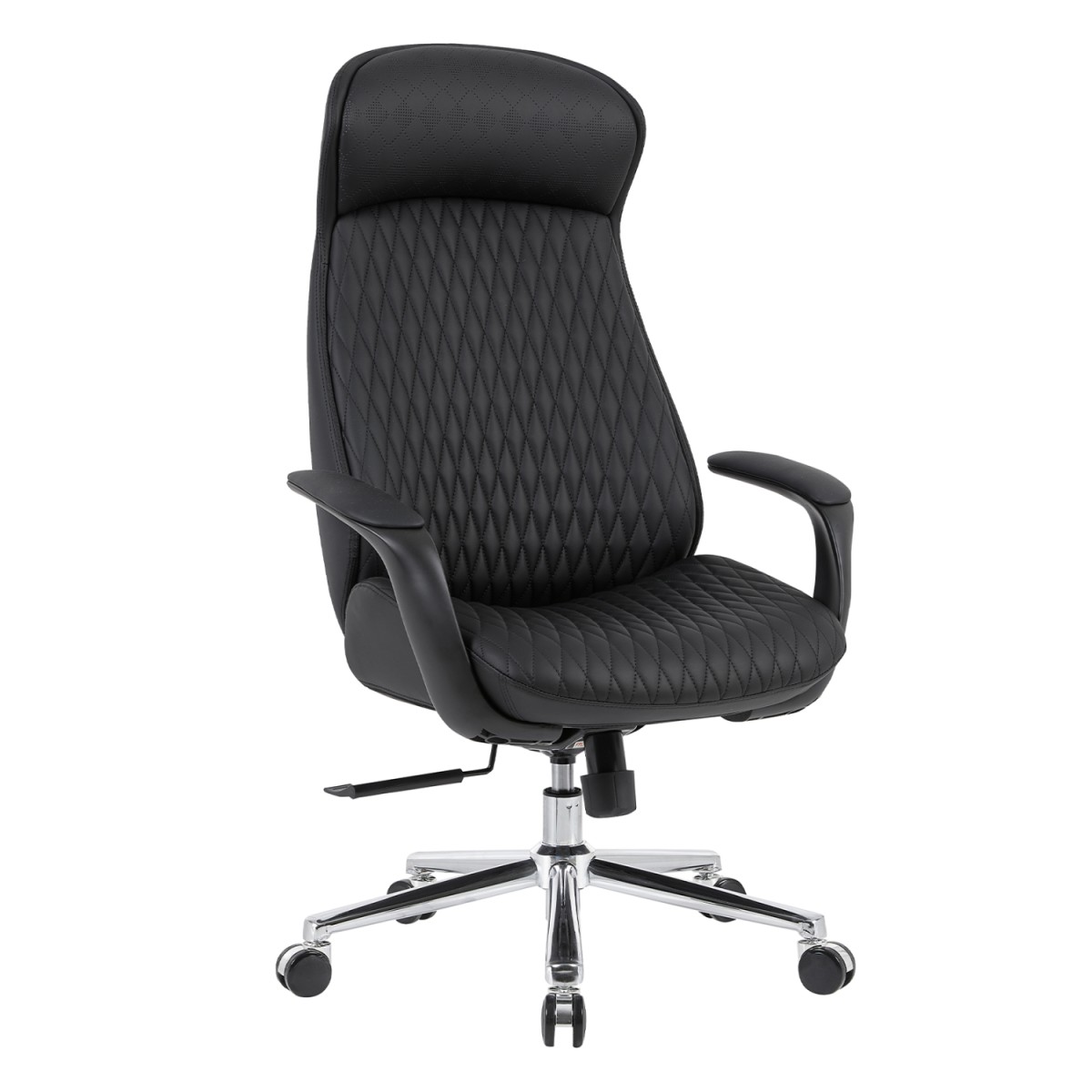 ΚΑΡΕΚΛΑ ΓΡΑΦΕΙΟΥ PREMIUM VELUM HM1233.01 ΜΑΥΡΟ PU--ΒΑΣΗ ΧΡΩΜΙΟΥ 71x69x116-122Υεκ.