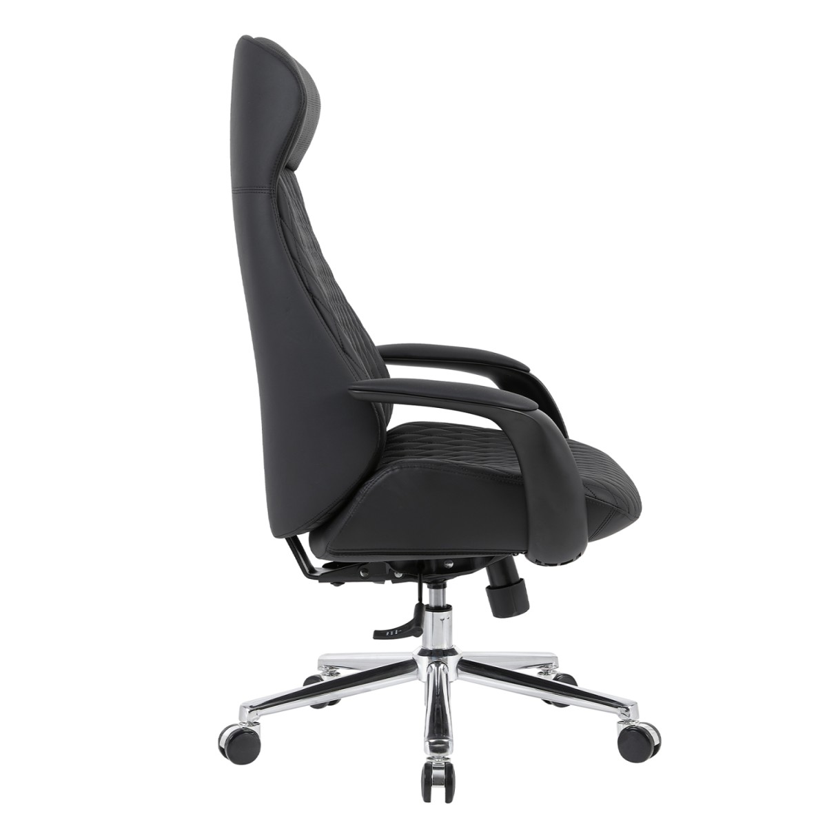 ΚΑΡΕΚΛΑ ΓΡΑΦΕΙΟΥ PREMIUM VELUM HM1233.01 ΜΑΥΡΟ PU--ΒΑΣΗ ΧΡΩΜΙΟΥ 71x69x116-122Υεκ.