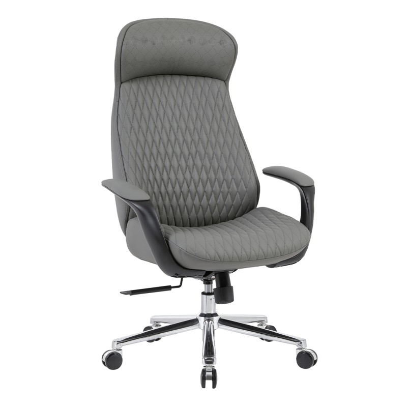 ΚΑΡΕΚΛΑ ΓΡΑΦΕΙΟΥ PREMIUM VELUM HM1233.10 ΓΚΡΙ PU--ΒΑΣΗ ΧΡΩΜΙΟΥ 71x69x116-122Υεκ.