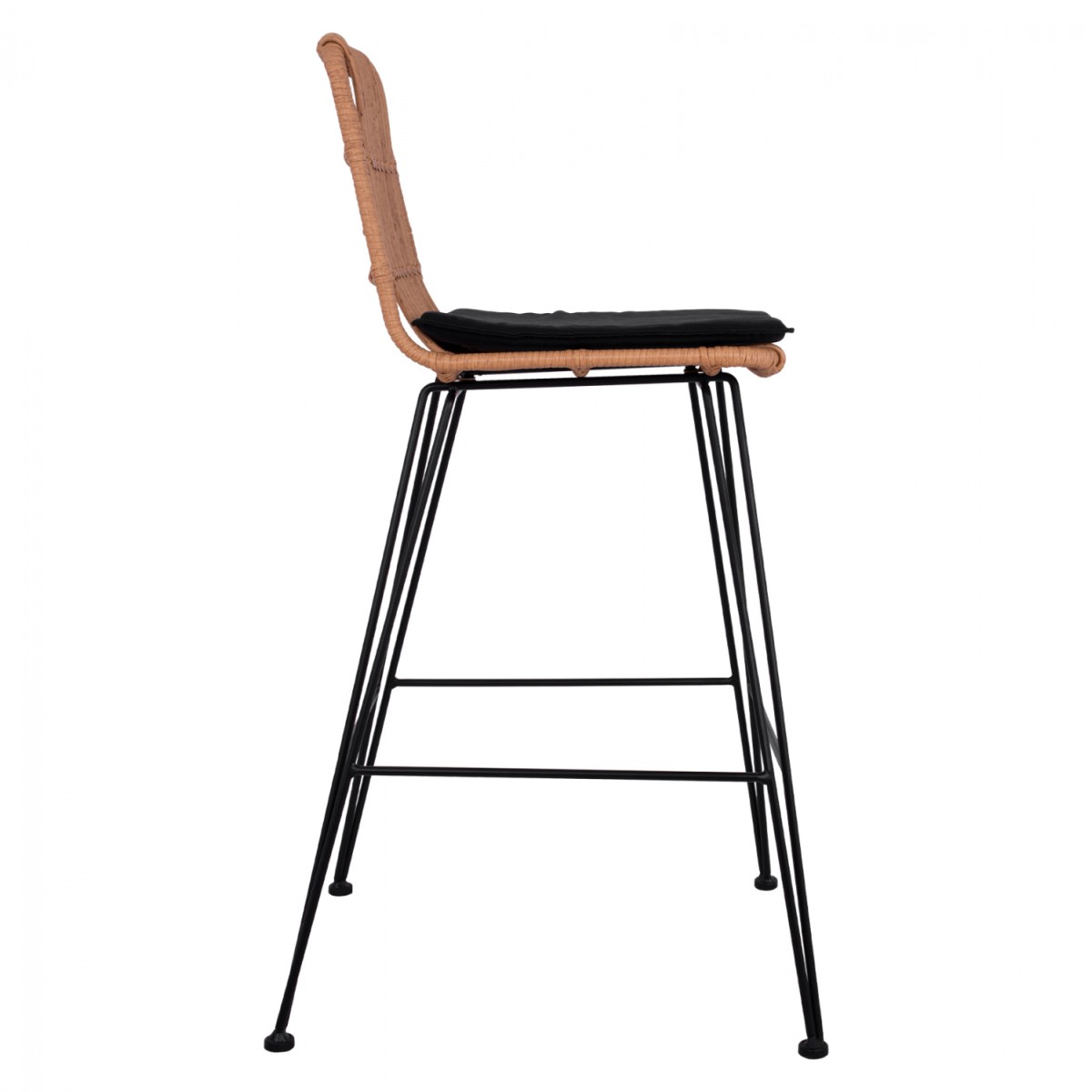 ΣΚΑΜΠΟ ΜΕΤΑΛΛΙΚΟ ΜΕ ΜΑΞΙΛΑΡΙ ALLEGRA HM5452 ΜΕ WICKER ΣΕ ΜΠΕΖ ΑΠΟΧΡΩΣΗ 56x60x109 εκ.