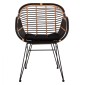 ΠΟΛΥΘΡΟΝΑ ΜΕ ΜΑΞΙΛΑΡΙ ΜΕΤΑΛΛΙΚΗ ALLEGRA HM5663 ΜΕ WICKER ΜΠΕΖ & ΜΑΥΡΟ ΧΡΩΜΑ  58x60x82Υ εκ.