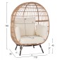 ΠΟΛΥΘΡΟΝΑ ΦΩΛΙΑ ALLEGRA HM5764 ΜΕ WICKER ΣΕ ΜΠΕΖ ΑΠΟΧΡΩΣΗ 110x85x148 εκ.