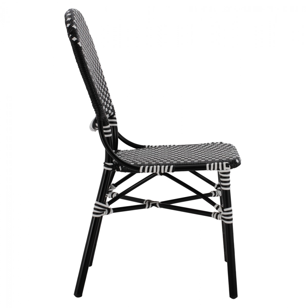 ΚΑΡΕΚΛΑ ΑΛΟΥΜΙΝΙΟΥ BAMBOO LOOK ΜΕ WICKER ΜΑΥΡΟ ΛΕΥΚΟ HM5792.02 46x60x96 εκ.
