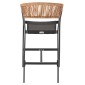 ΣΚΑΜΠΟ ΑΛΟΥΜΙΝΙΟΥ HM5892.15 ΜΕΣΑΙΟΥ ΥΨΟΥΣ RATTAN & TEXTLINE ΜΑΥΡΟ ΜΠΕΖ 56,5x57x99,5Y