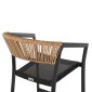 ΣΚΑΜΠΟ ΑΛΟΥΜΙΝΙΟΥ HM5892.15 ΜΕΣΑΙΟΥ ΥΨΟΥΣ RATTAN & TEXTLINE ΜΑΥΡΟ ΜΠΕΖ 56,5x57x99,5Y