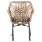 ΠΟΛΥΘΡΟΝΑ TOPIN HM6048.03 ΑΛΟΥΜΙΝΙΟ ΑΝΘΡΑΚΙ-P.E. RATTAN ΜΠΕΖ-ΜΑΞΙΛΑΡΙ ΑΝΘΡΑΚΙ