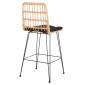 ΣΚΑΜΠΟ ΜΕΣ.ΥΨΟΥΣ ALLEGRA HM5643.11 ΜΕΤΑΛΛΟ&ΜΑΞΙΛΑΡΙ ΜΑΥΡΟ-WICKER ΜΠΕΖ 50x55x103Υεκ.