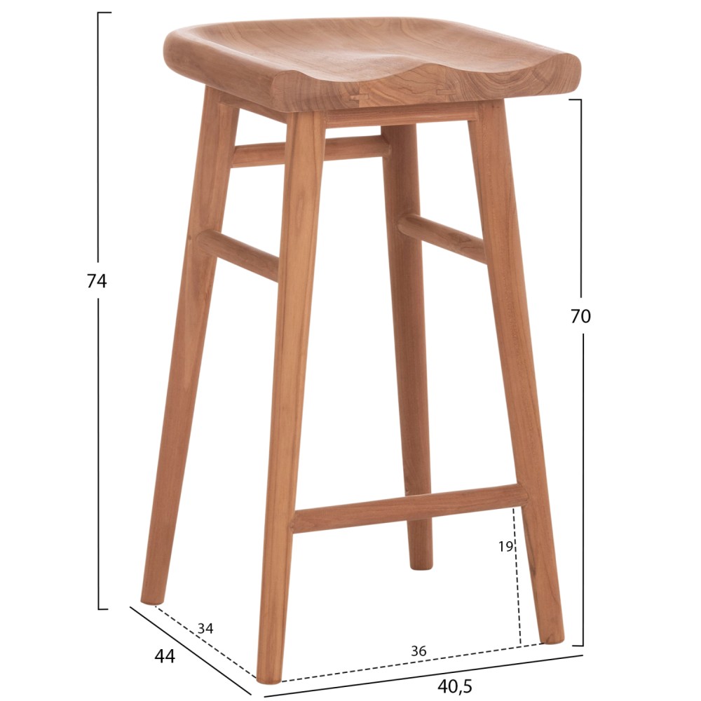 ΣΚΑΜΠΟ ΜΠΑΡ BOLMAR HM18108 ΞΥΛΟ ΤΕΑΚ ΣΕ ΦΥΣΙΚΟ 40.5x44x74Υεκ.