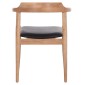 ΠΟΛΥΘΡΟΝΑ CERSEI HM9946.01 RUBBERWOOD ΣΕ LIGHT OAK & PU ΣΕ ΜΑΥΡΟ 57x53x72Υεκ