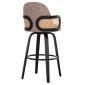 ΣΚΑΜΠΟ ΜΠΑΡ ΠΕΡΙΣΤΡΕΦΟΜΕΝΟ BECKER HM18251.03 PLYWOOD ΜΑΥΡΟ--ΚΑΦΕ ΥΦΑΣΜΑ 50x52x100Υ