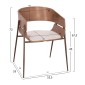 ΠΟΛΥΘΡΟΝΑ KRILL HM18254.01 PLYWOOD ΣΕ WHITEWASH--ΜΕΤΑΛΛΟ ΣΕ ΧΑΛΚΙΝΟ 55,5x55x72Υεκ.