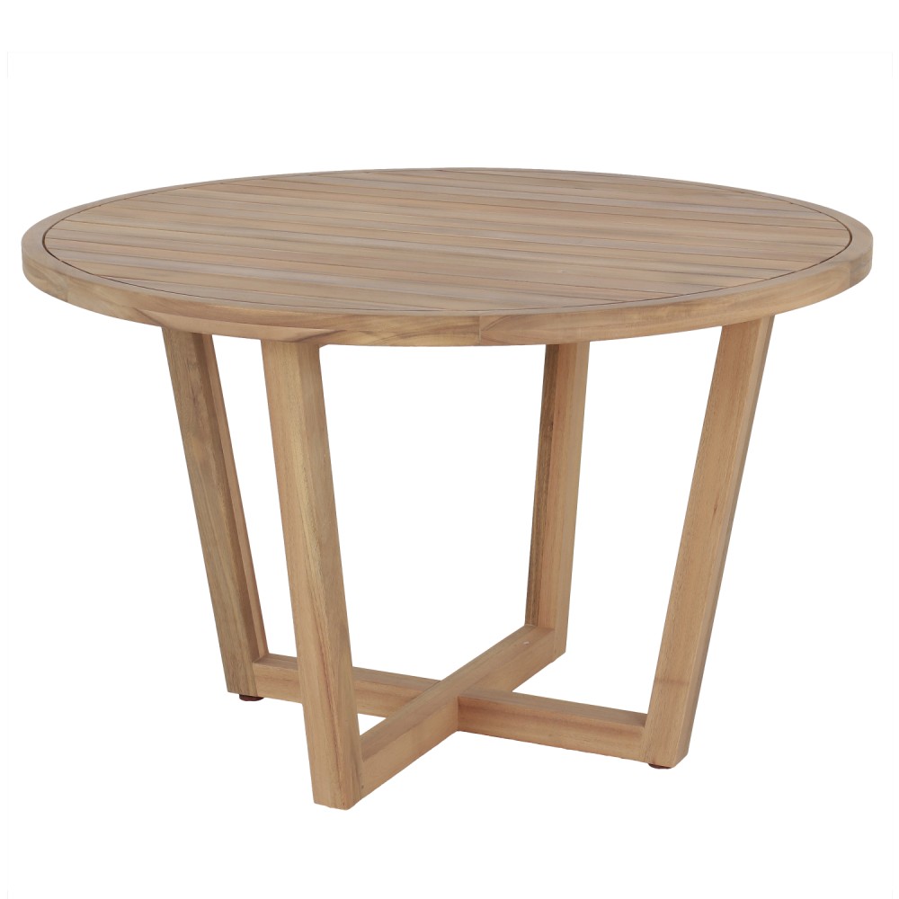 ΤΡΑΠΕΖΙ ΤΡΑΠΕΖΑΡΙΑΣ ΣΤΡΟΓΓΥΛΟ PARAISO HM6245 ΞΥΛΟ ΑΚΑΚΙΑΣ ΣΕ ΦΥΣΙΚΟ Φ120x75Υεκ