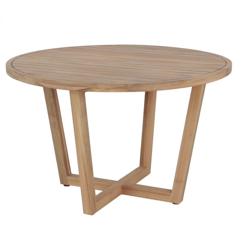 ΤΡΑΠΕΖΙ ΤΡΑΠΕΖΑΡΙΑΣ ΣΤΡΟΓΓΥΛΟ PARAISO HM6245 ΞΥΛΟ ΑΚΑΚΙΑΣ ΣΕ ΦΥΣΙΚΟ Φ120x75Υεκ