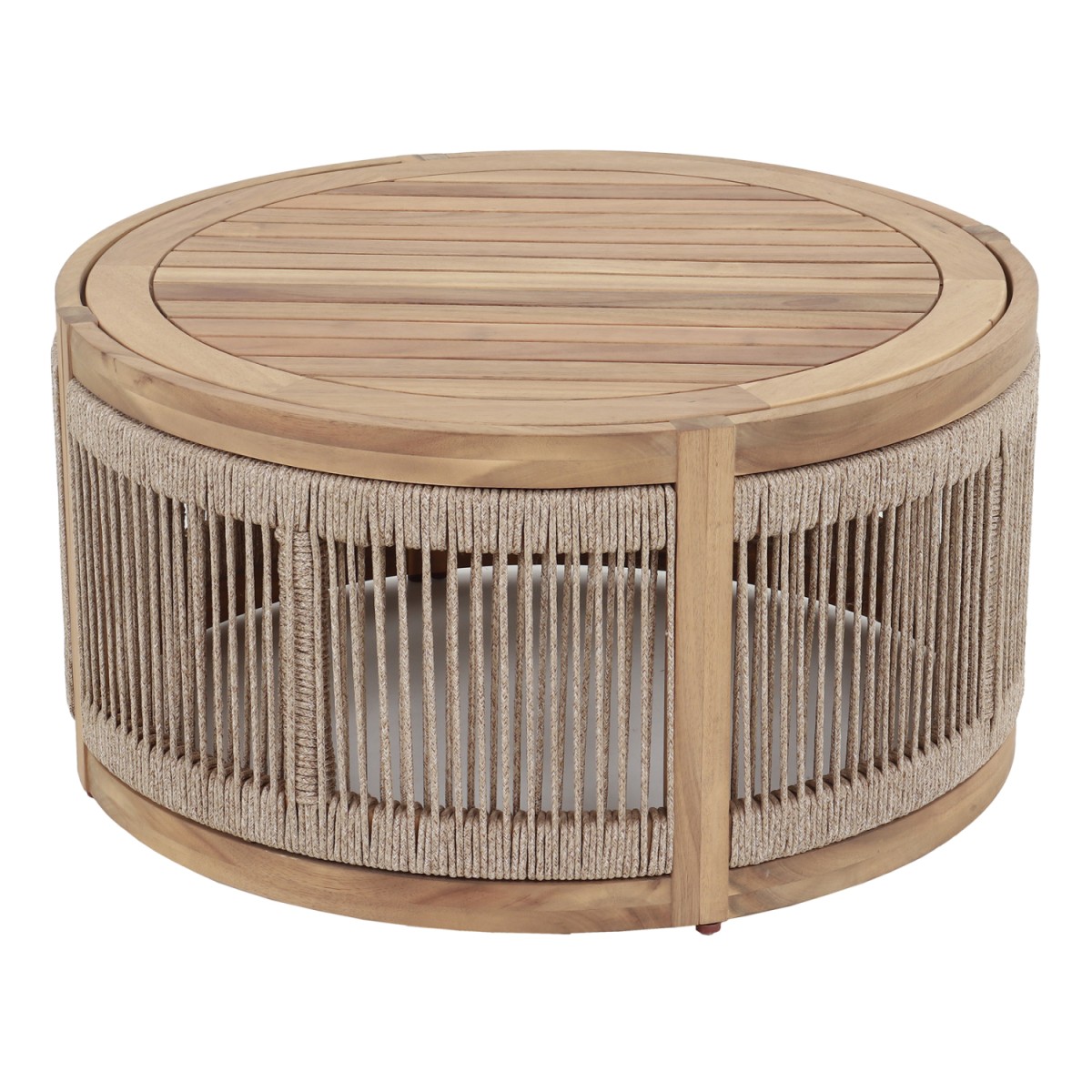 ΤΡΑΠΕΖΙ ΜΕΣΗΣ ΕΞ.ΧΩΡΟΥ ΣΤΡΟΓΓΥΛΟ MORMONT HM6262.01 ΞΥΛΟ ΑΚΑΚΙΑΣ-ΣΧΟΙΝΙ ΜΠΕΖ Φ60x40Υεκ