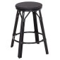 ΣΚΑΜΠΟ ΜΠΑΡ ΑΛΟΥΜΙΝΙΟΥ ΜΕΣΑΙΟΥ ΥΨΟΥΣ CHINO HM6286.02 BAMBOO LOOK & TEXTILENE ΜΑΥΡΟ 43x43x65Υεκ