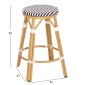 ΣΚΑΜΠΟ ΑΛΟΥΜΙΝΙΟΥ ΜΕΣ.ΥΨΟΥΣ CHINO HM6286.03 BAMBOO LOOK & TEXTILENE ΜΑΥΡΟ 43x43x65Υεκ