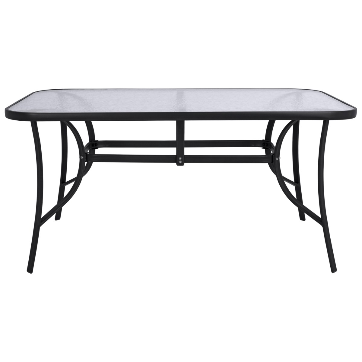 ΤΡΑΠΕΖΙ BRUNO 150X90Χ72Υεκ. ΜΕΤΑΛΛΙΚΟ ΜΑΥΡΟ ΜΕ ΓΥΑΛΙΝΗ ΕΠΙΦΑΝΕΙΑ HM5145.03