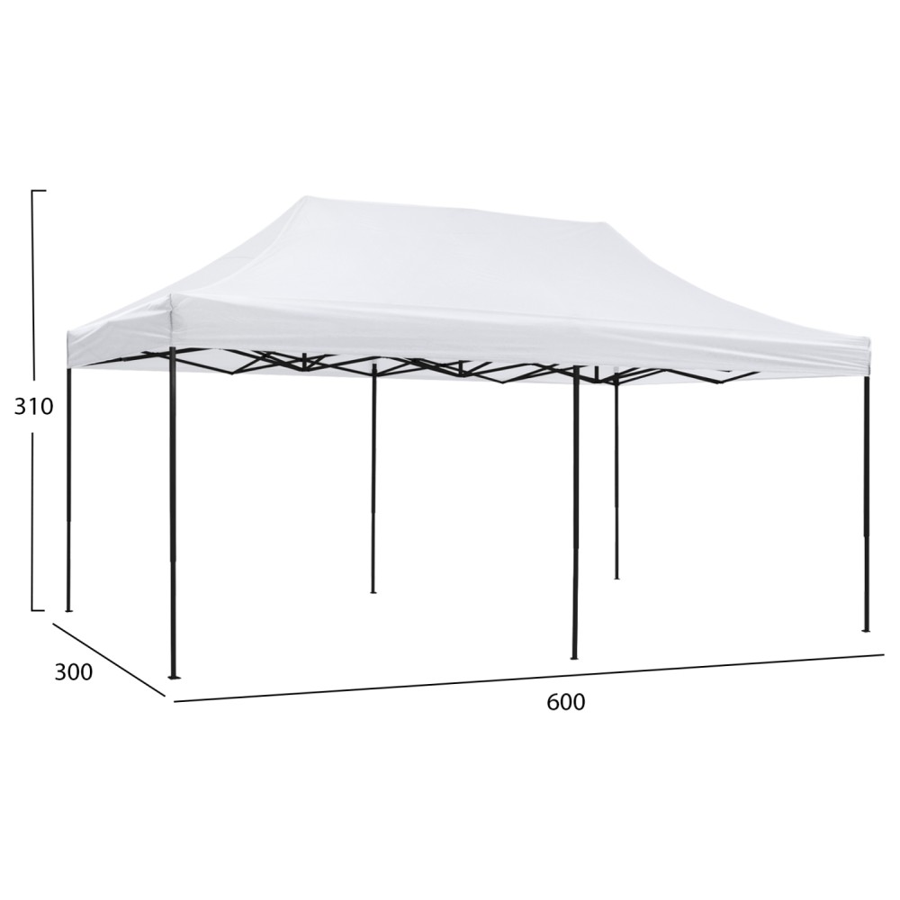 ΚΙΟΣΚΙ/GAZEBO MATTHEW HM6312 ΠΤΥΣΣΟΜΕΝΟ-ΣΚΕΛΕΤΟΣ ΜΕΤΑΛ.ΜΑΥΡΟΣ-ΛΕΥΚΟ ΥΦΑΣΜΑ 3x6x3,10Yμ